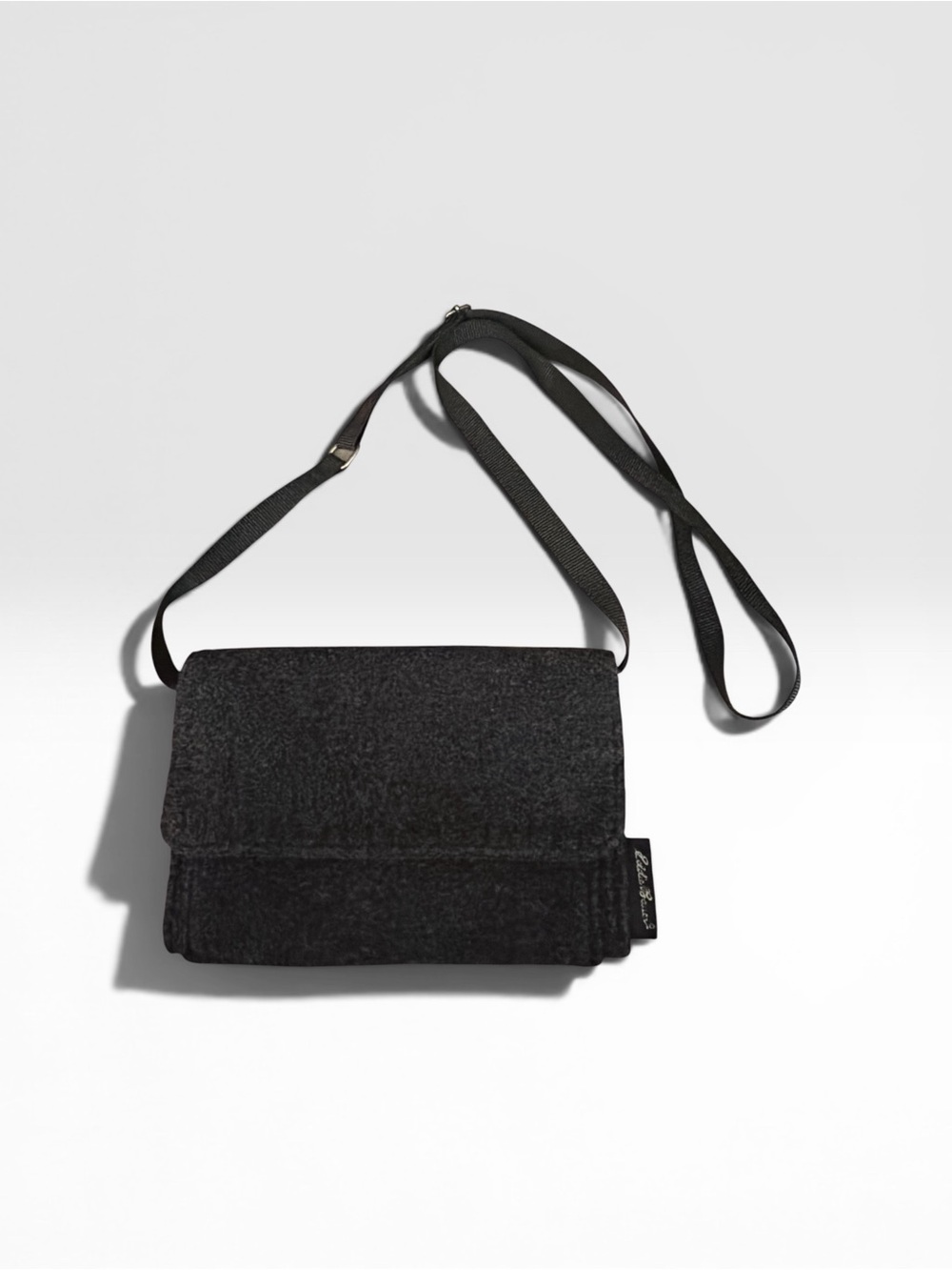 Eddie Bauer Black Wool Small Crossbody Bag